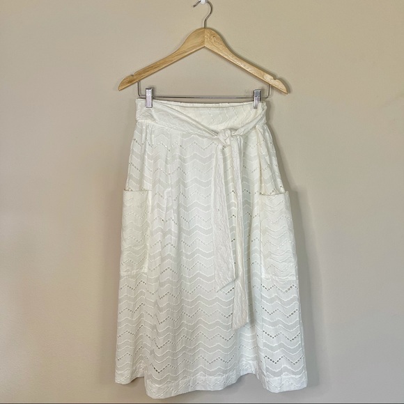 Anthropologie X Tracy Reese | Eyelet MIDI Skirt - Picture 4 of 9